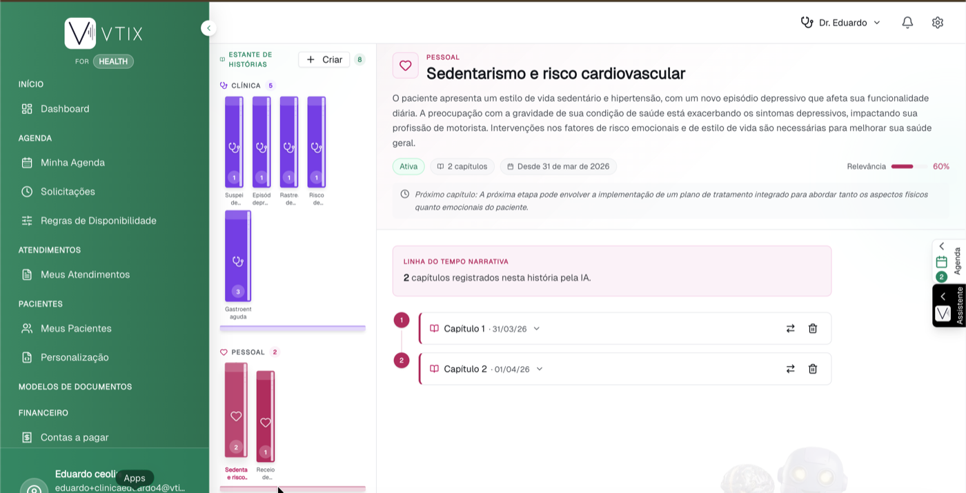 Histórias do paciente em capítulos — screenshot